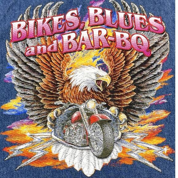 SPORTS GALLERY men's Biker denim sleeveless shirt size XXL - Picture 7 of 11